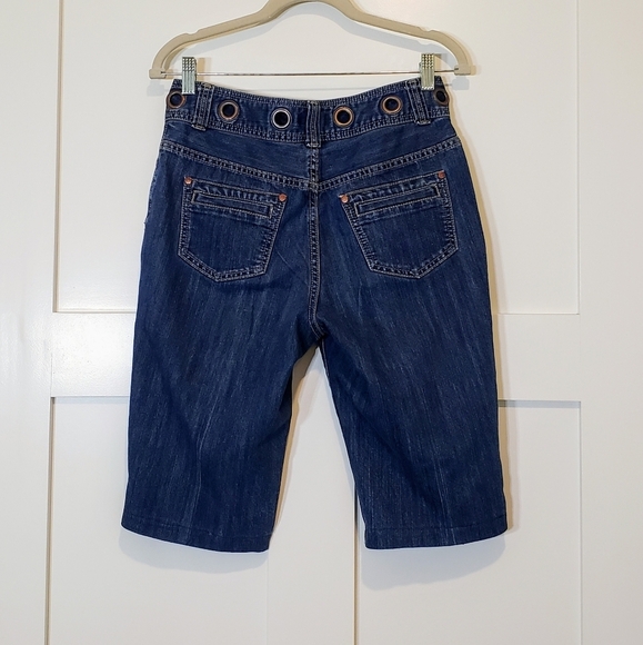 Christopher & Banks Capri Cropped Denim Blue Jeans Hi Rise Darkwash Size 4 - Picture 8 of 13